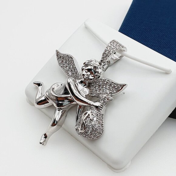 "925 Sterling Silver Plated CZ Pendant, INUS1BR295 - Picture 2 of 9